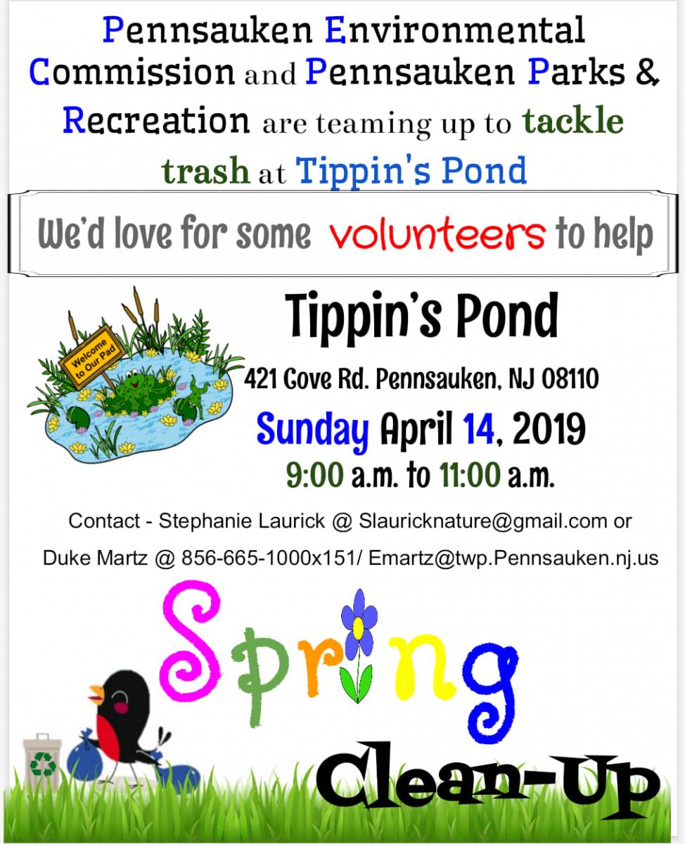 Tippin's Pond Clean Up On April 14